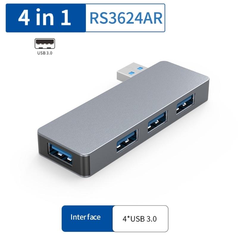 4 In 1 USB3.0 Hubs With Fast Speed Data Transfer And Aluminum Alloy Housing For Laptop Desktop PC Offices Use