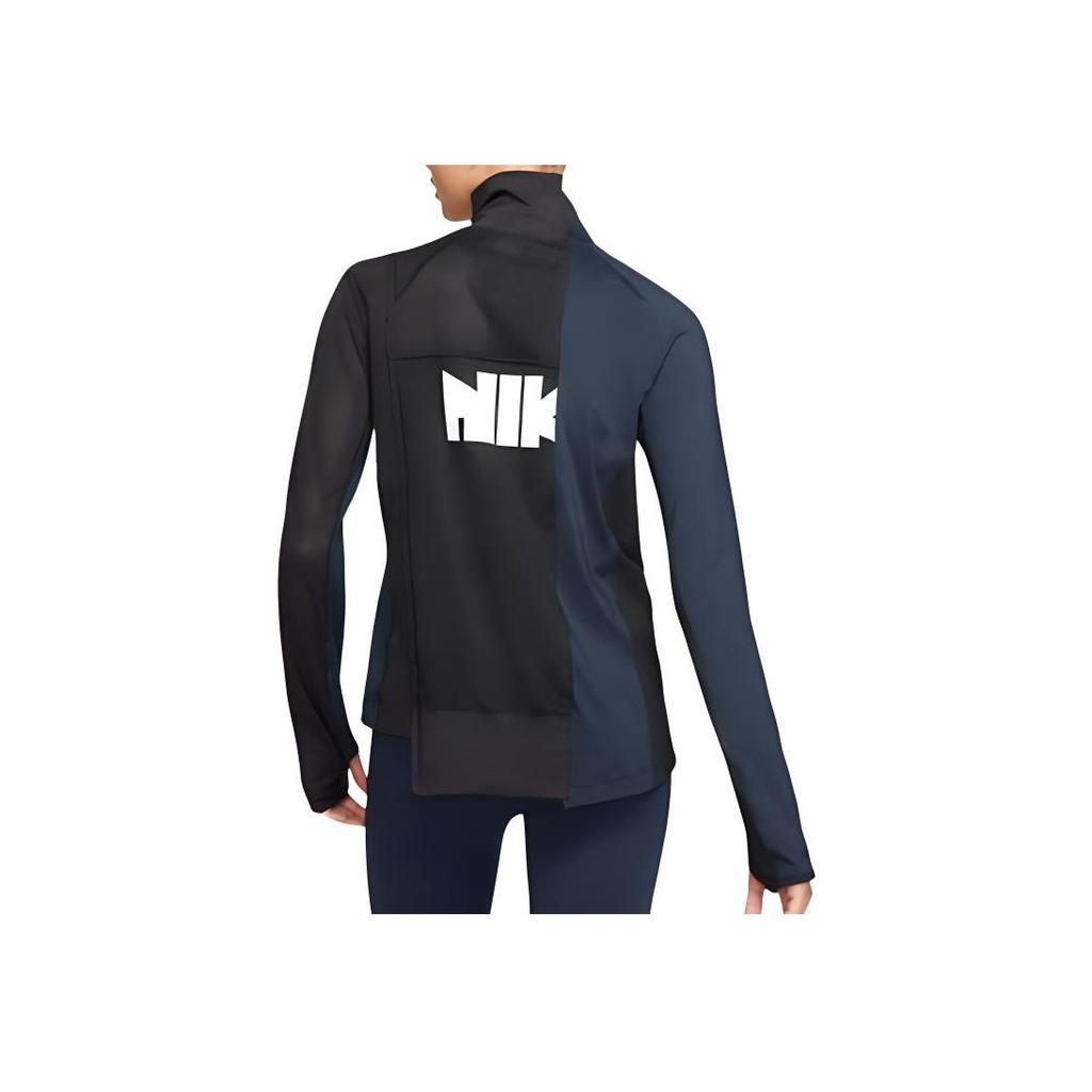 Nike x Sacai Color-Block Collared Half-Zip Long Sleeve Jacket Women Outerwear Black CD6308-010