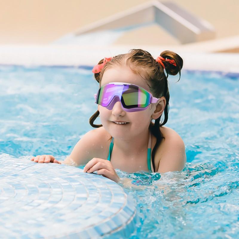 Kinder Schwimmbrille Weitwinkel Schwimmbrille Antibeschlag Vollschutz Schwimmbadbrille Klare Sicht Schwimmbrille für Kinder