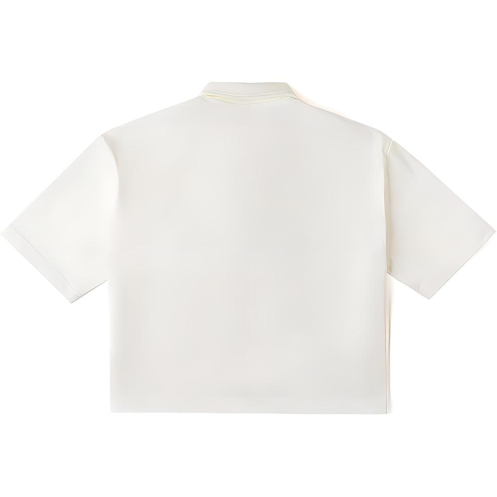 Vans Logo Print College Style Short Sleeve Polo Shirt Women Polo Shirts Off-White VN000GTAFS8
