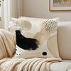 Contemporary Japandi Black Beige Pillow Case Breathable Organic Short Plush Cushion Covers WrinkleResistant Soft Durable