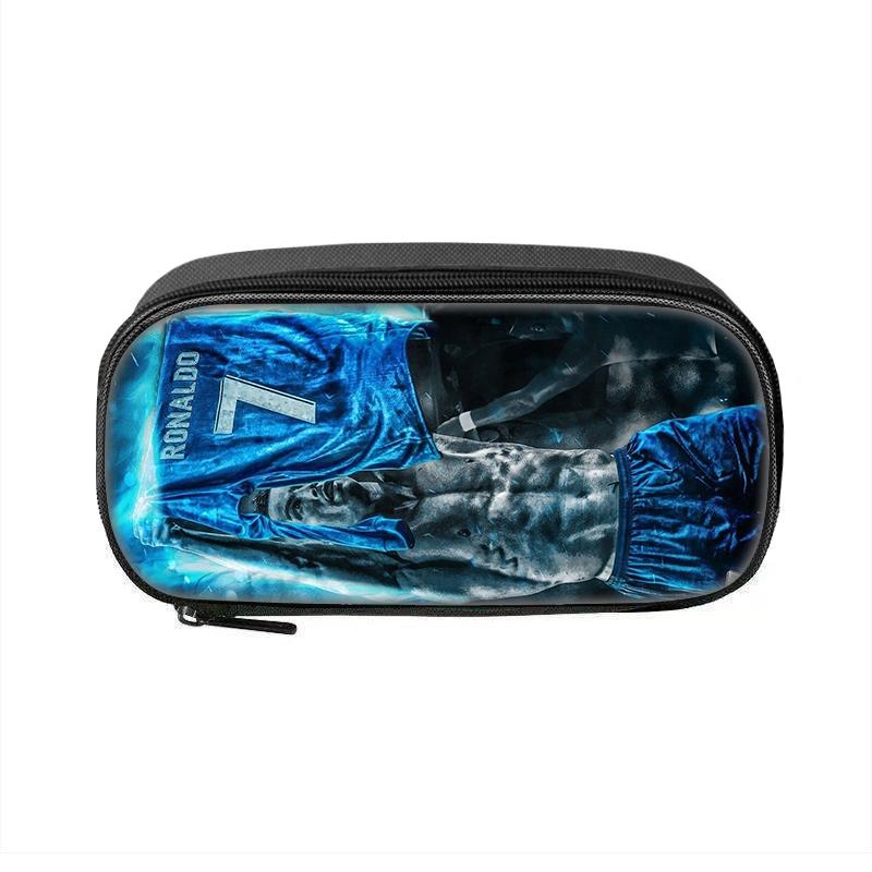 Astuccio con Motivo Ronaldo trousse da trucco CR Stella del Calcio Porta Penne Studente Grande Capacità Sportivo Cancelleria Scolastica Astuccio Portapenne con Zip