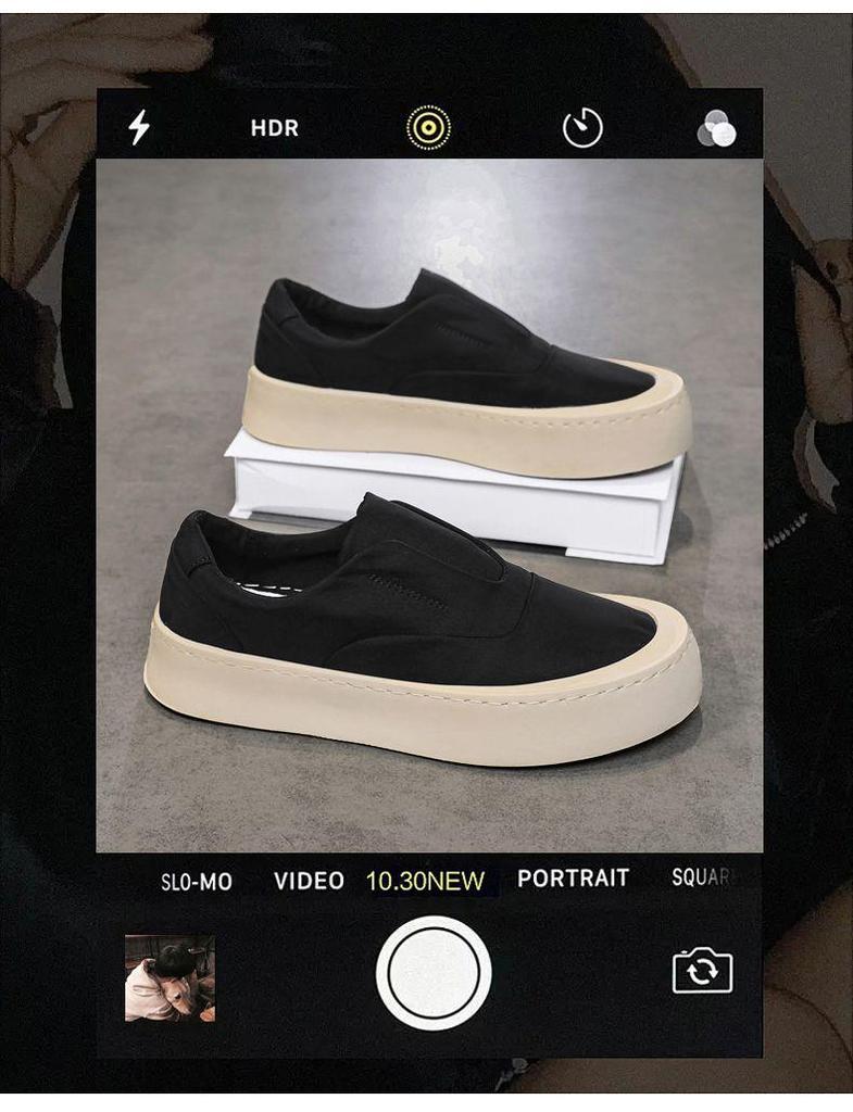 2025 Summer Men's Non-Slip Breathable Canvas Sneakers with Thick Sole