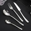 Stainless Steel Silver Western Cutlery Set - Knife, Fork, and Spoon - Thickened Kitchen Utensils