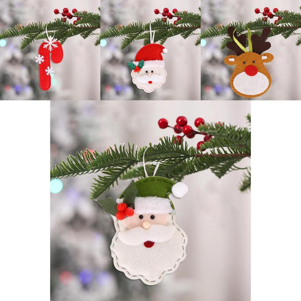 Charming Christmas Ornaments Nonwoven Fabric Hanging Decorations Featuring Santa Reindeer And Christmas Gifts