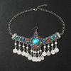 Bohemian Ethnic Style Retro Headdress, Ethnic Minority Personality Fringed Coins Colored Beads Hair Chain