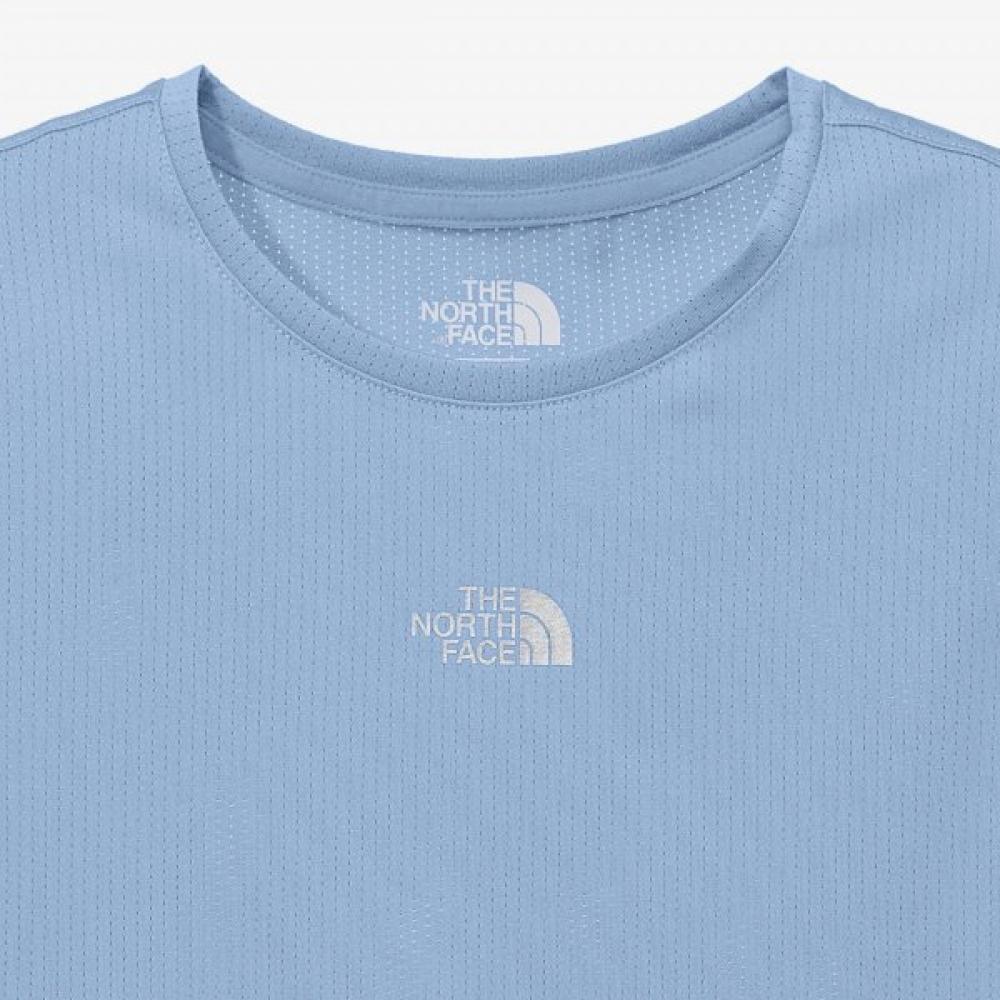 The North Face Women S Vent Run Short Sleeve Round Tee Powder Blue Nt7ur35m