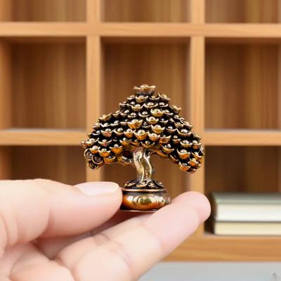 Albero della Ricchezza Cinese in Ottone Statuette Feng Shui Statua Albero del Denaro Casa Fortuna Regalo Inaugurazione Decorazione Casa Ufficio Ornamento da Scrivania