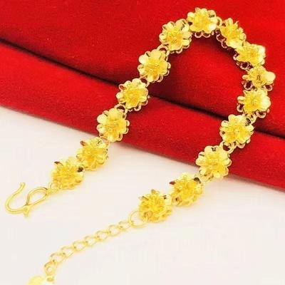 Golden Rose Flower Fashion Bracelet - Elegant, High-End Jewelry for Women