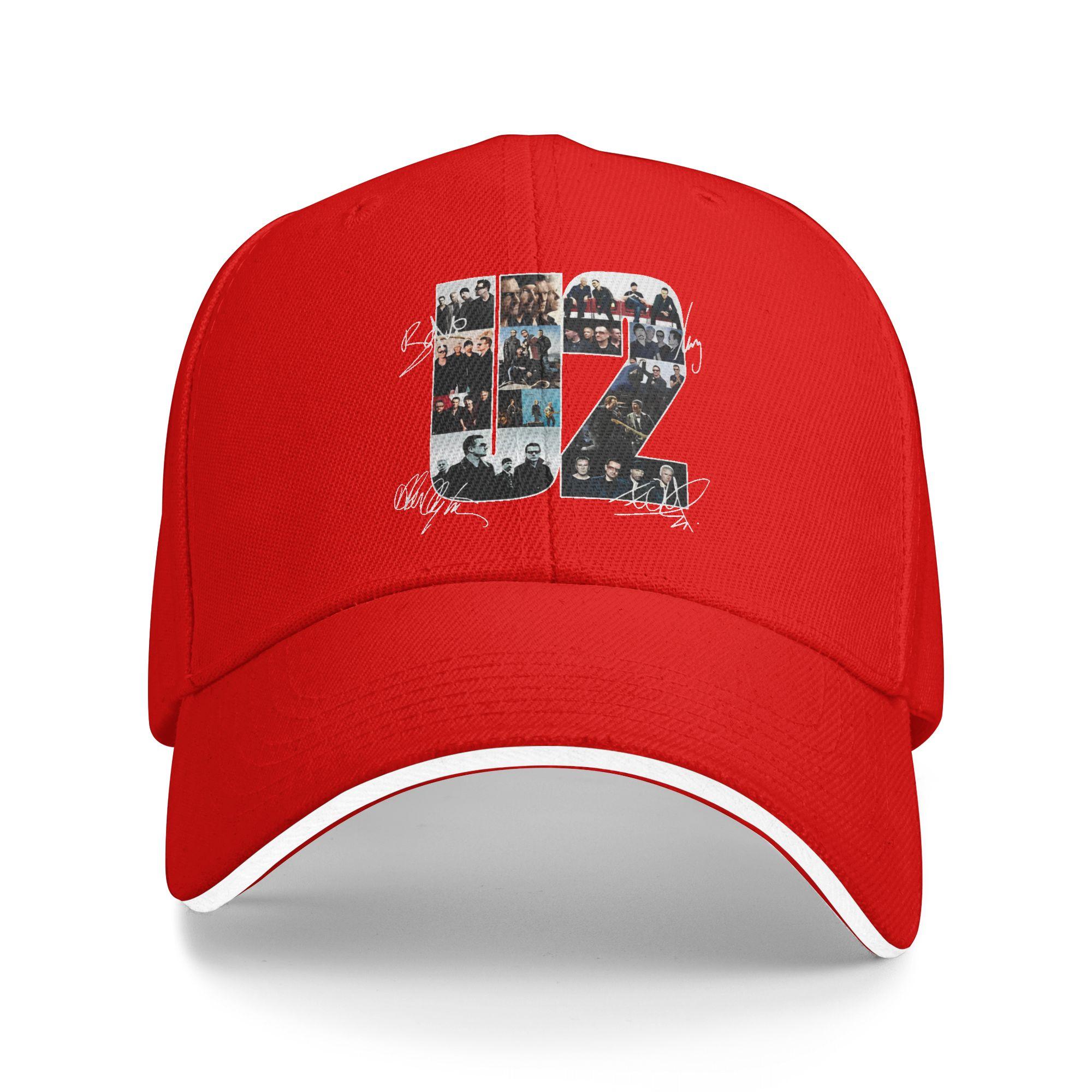 

U2 Rock Band Signatures Baseball Cap Casual Couple Women Trucker Hat Sun Visor Print Outdoor Sport Baseball Caps One Size