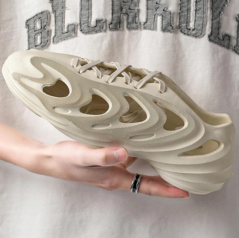 Men's Classic Hollow Sandals Anti Slip Beach Hole Shoes Summer Lace Up Sports Sandals Outdoor Lightweight Water Garden Shoes