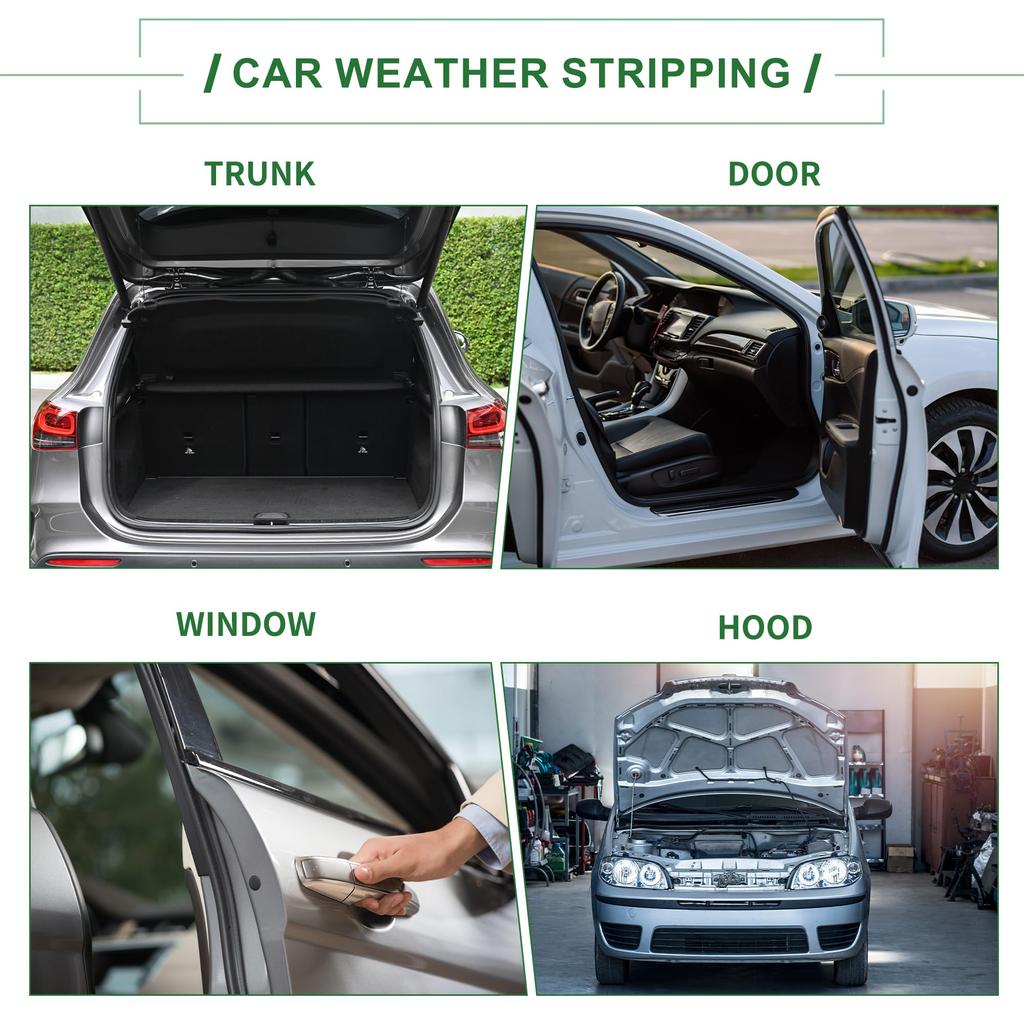 Motoforti Universal Car Weather Strip, Door Weather Strip, Edge Trim Seal Strip, Self Adhersive