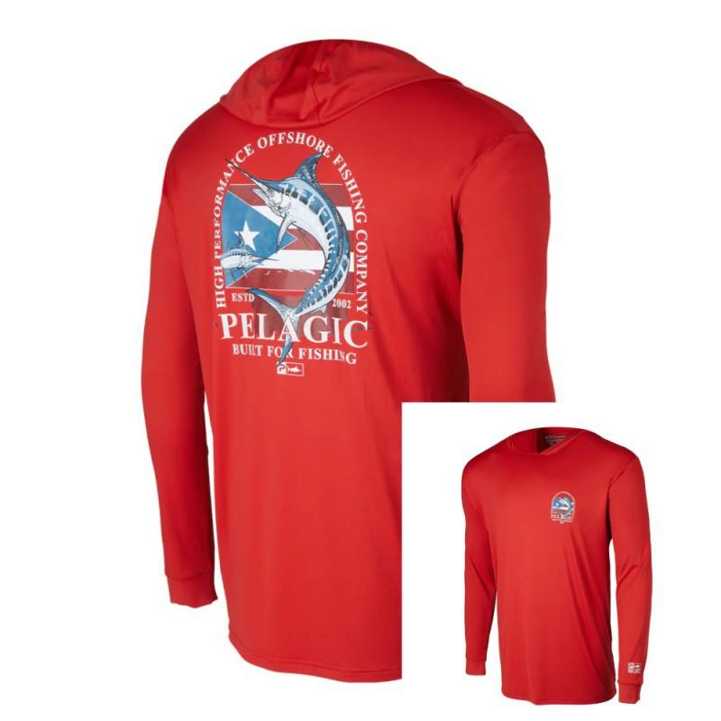 PELACIC Long-sleeved Hooded Fishing Suit Sunscreen Outdoor Quick-drying Breathable T-shirt L