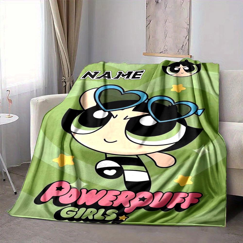 Custom 1pc Powerpuff Girls Adventure Blanket, Soft And Comfortable Blanket, Casual Warm, Camping Travel Blanket, Birthday Gift Q91374