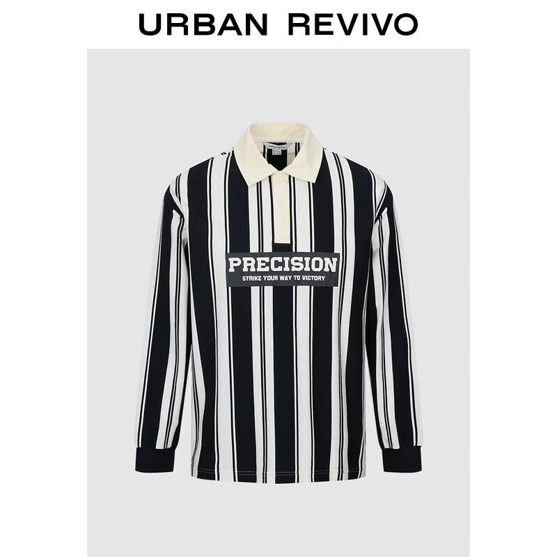 UR Men s 2025 Autumn Casual Striped Loose Polo Shirt S