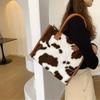 Yogodlns Borsa a tracolla in morbida peluche calda da donna invernale Borsa a tracolla in pelliccia sintetica con motivo leopardato alla moda Borsa di grande capacità