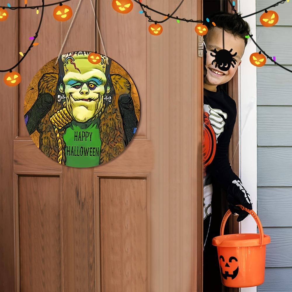 1pc Halloween Horror Portrait Wooden Listing, Halloween Family Party Holiday Decoration Wall Hangings, Halloween Party Decoration Supplies