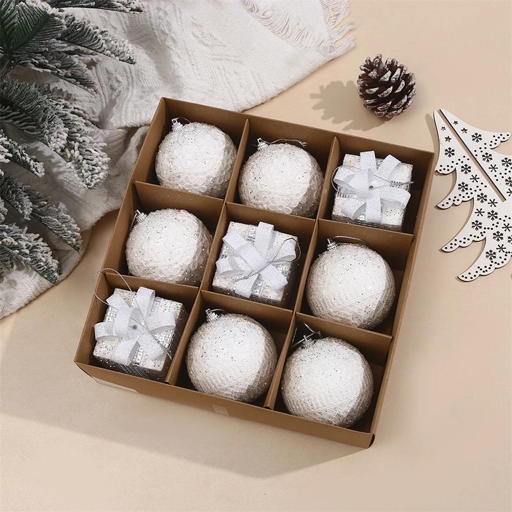 Christmas Party White Christmas Ornament Exquisite Decorations Harmonious Touch Lightweight Foam Shimmering Designs