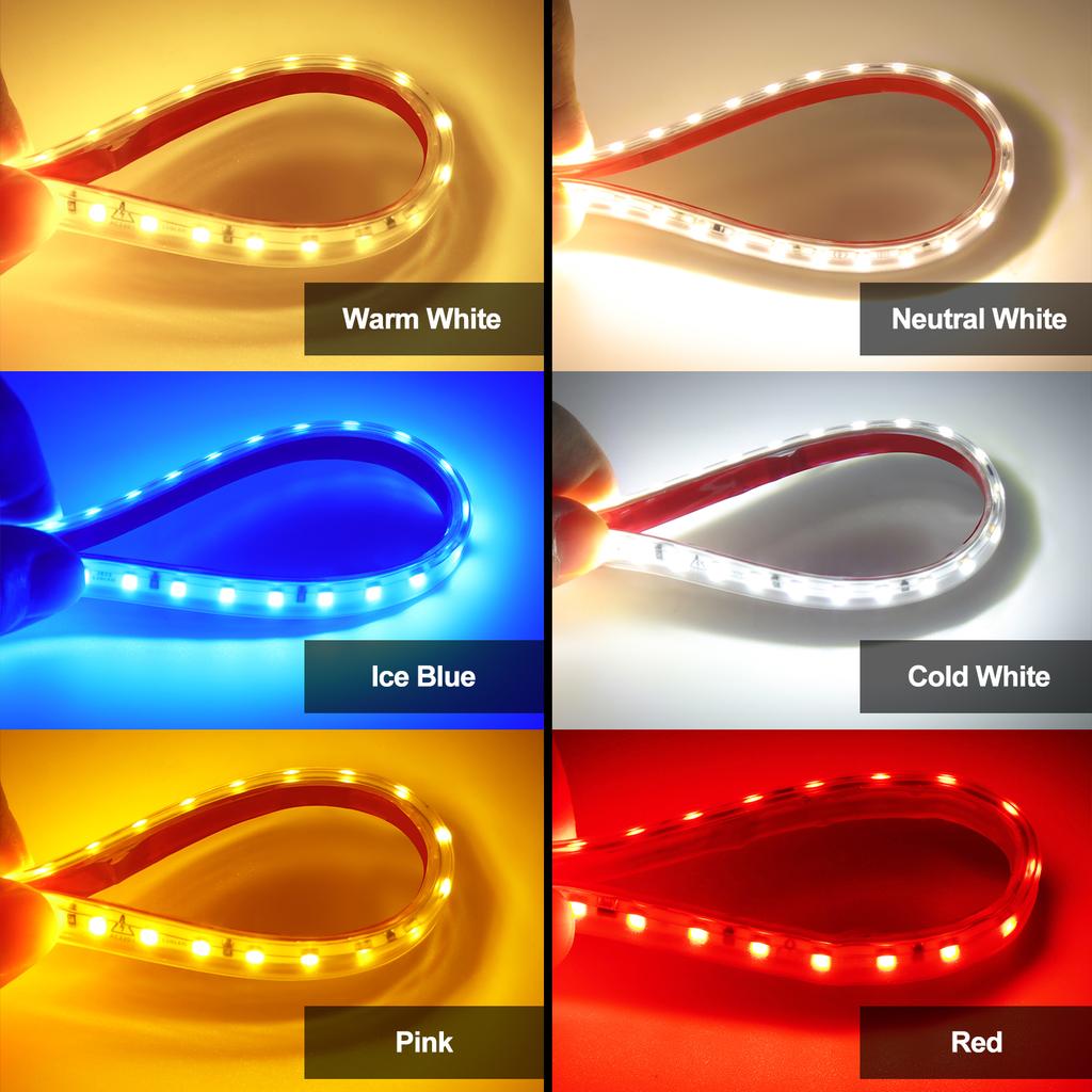 AC 220V Led Strip Lights High Brightness 2835 120 LEDs/M Flexible LED Tape Ribbon Waterproof Diode Rope Light Adhesive EU UK