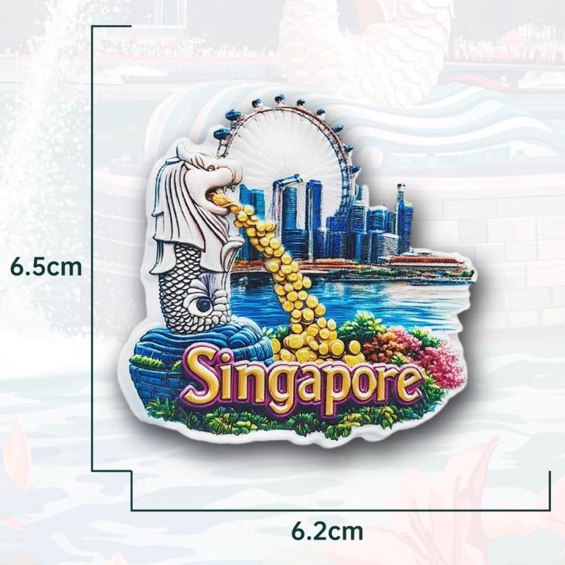 Singapore Refrigerator Stickers Merlion Souvenirs Golden Sand Hotel Fridge Magnets Home Decoration Wedding Gifts