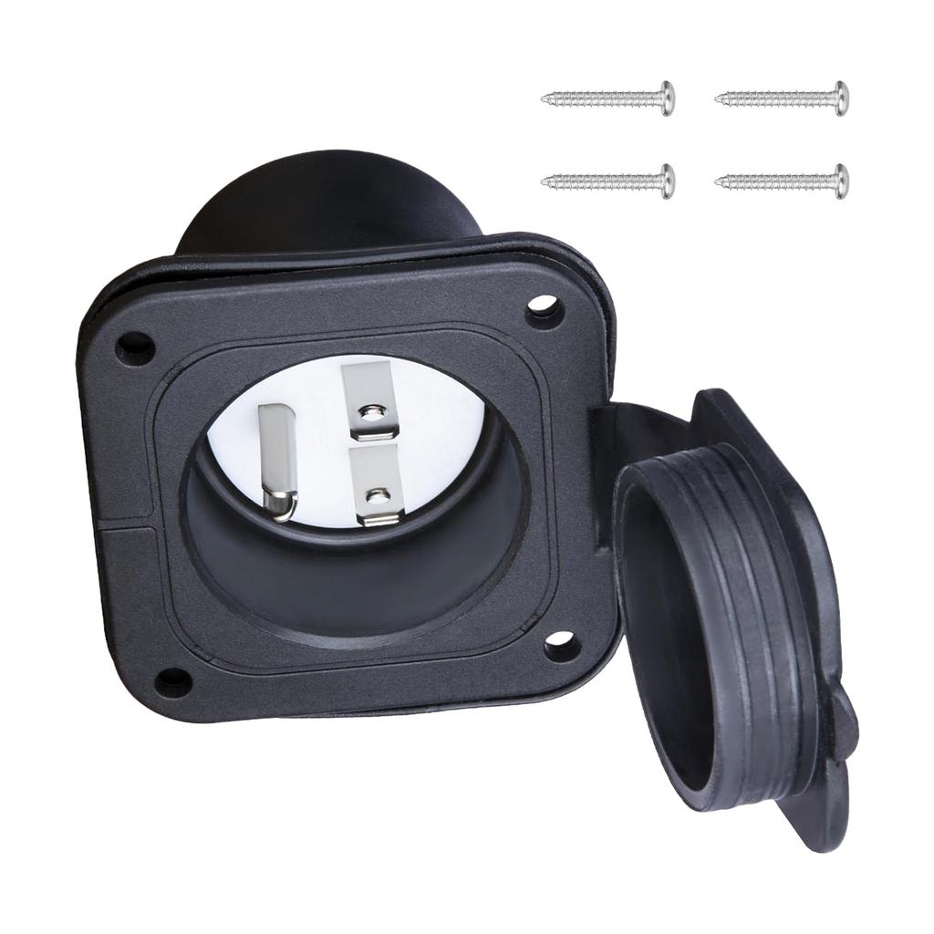 Easy Installation Campers Power Outlet 15A 125V Explosions Protection Waterproof Power Socket Nylon Housing