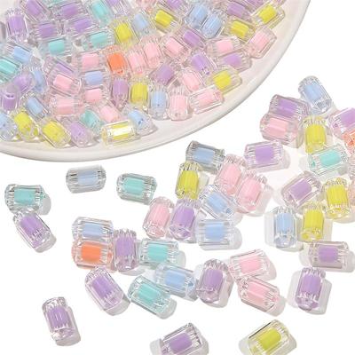 500G Acrylperlen Transparent Zylinder Glänzende Oberfläche Anhänger für DIY Halskette Armband Ohrring Schmuckherstellungszubehör
