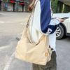 Large capacity simple tooling wind messenger bag women's solid color lightweight tote bag summer sports shoulder bag