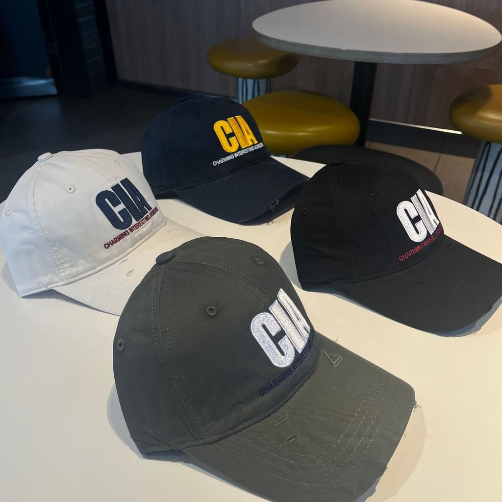 Embroidery Cap Men's and Women's Hats Ins Feng Shui Washing Cap Casual Versatile Color Matching Soft Top Sunshade Baseball Cap Letters