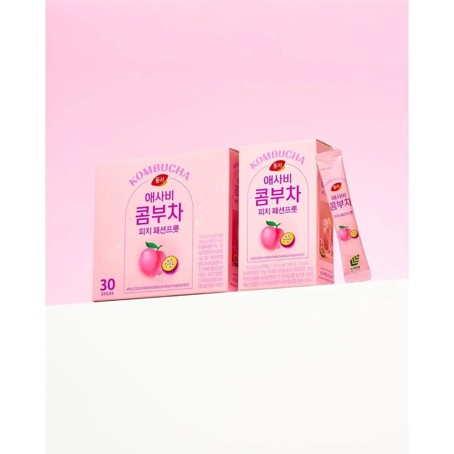 Dongsuh Apple Cider Vinegar Kombucha Peach Passion Fruit 150g (30 Sticks)