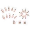 24pcs/set Long Ballerina Black Curve Glitter False Nails Qucik Nails Wearing Nail Stickers