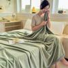High Quality Solid Flannel Sofa Throw Blanket Lightweight Soft Plush Travel Blanket for Airplane Non-Shedding Office Nap Blanket