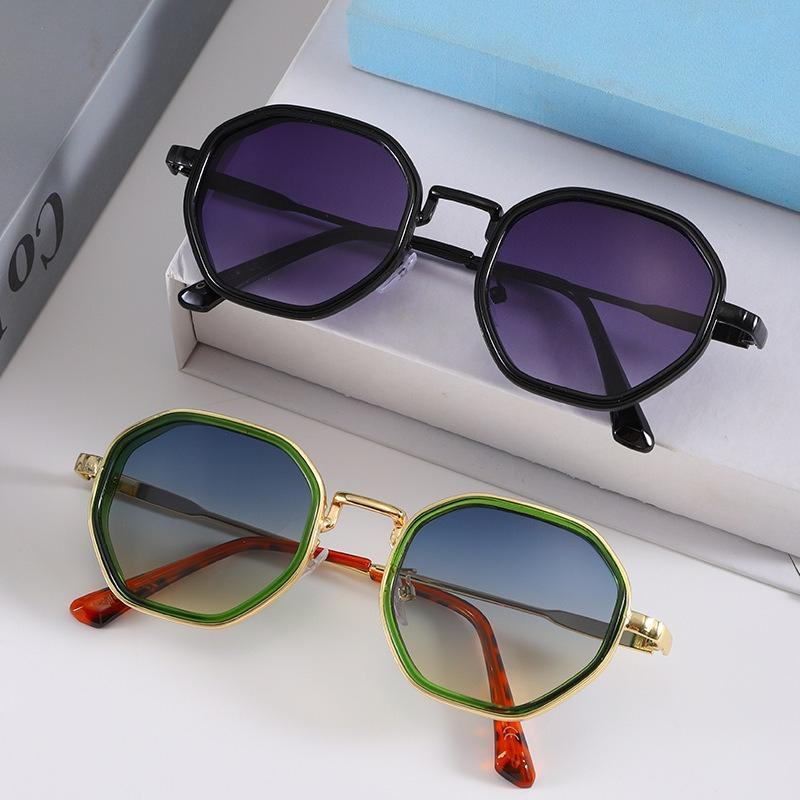 Metal Polygon Sunglasses WomenTrendy Traveling Outdoor Sport UV Protection Eyewear Men Classic Driving Sunscreen Sun Glasses