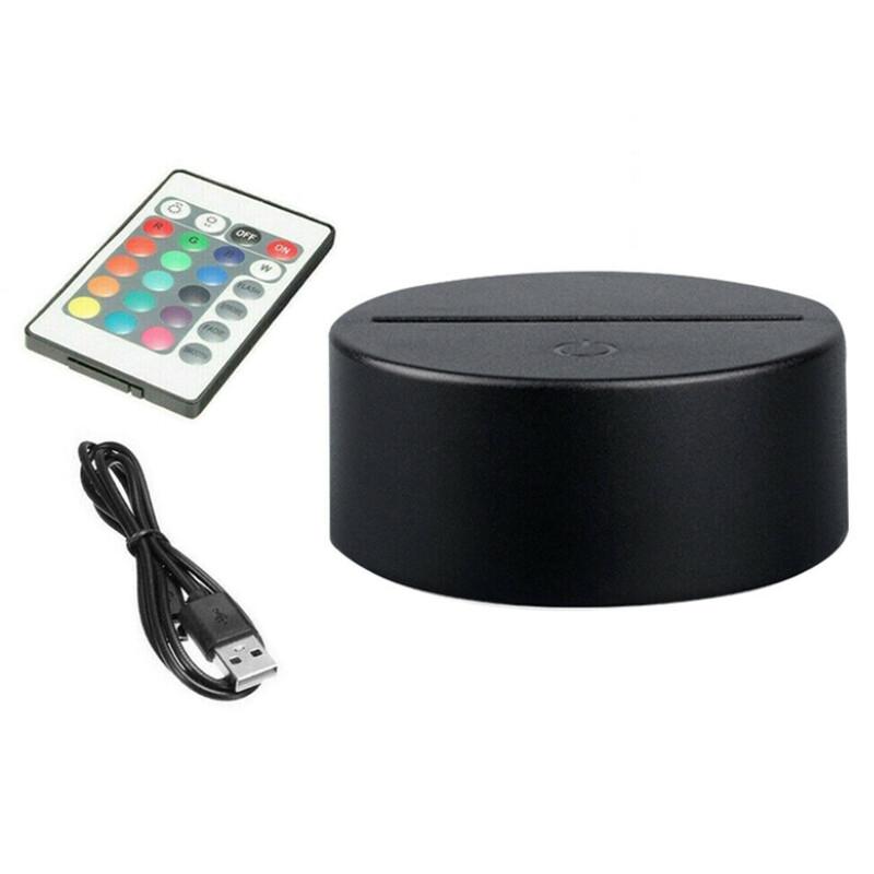 

16 цветов USB светодиодная лампа основание акриловая ночник пластина держатели пульта дистанционного управления 1set