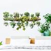 Grüne Weinwandaufkleber Dillblätter Blumen-Design Hängekorb-Aufkleber Pflanzen-Thema Wasserdicht