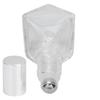 Roll On Refillable Perfume Bottle Empty Glass Aromatherapy Essential Oil Roller Bottles 8ml(Silver Cover Steel Beads )