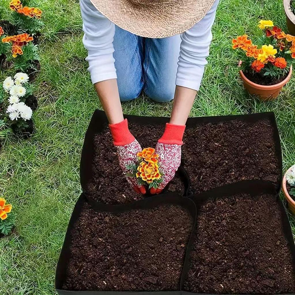 Breathable Fabric Horticultural Bed with 1/4/6/8 Sections and 128 Gallon Maximum Capacity for Vegetables