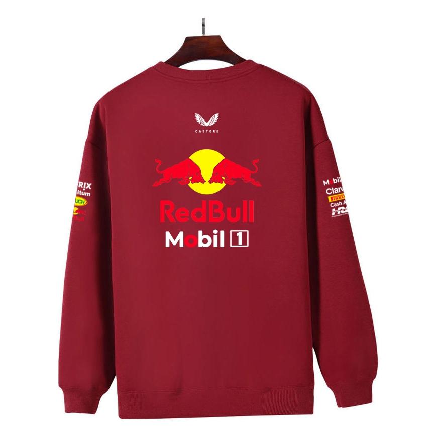 Men Women Thicken Autumn and Winter F1 Red Bull Racing Print Crewneck Sweatshirt Casual Loose Long Sleeve Pullover Sport Streetwear