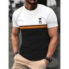 Summer Round Neck 3D Line Logo Print Top Fashionable Casual Short Sleeved Men's T-shirts