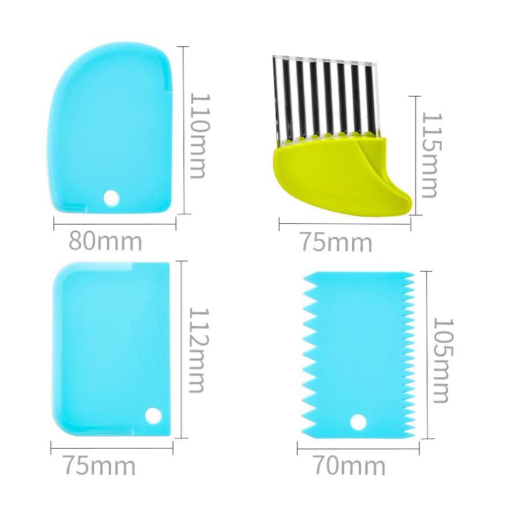 Kolip 15 Pieces Kitchen Tools Kids Cutting Board Crinkle Cutter Peeler Serrated Edges Fruit Cutters Shapes Set