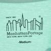 Manhattan Portage Back English Print Short Sleeve T-shirt M Mint Green Men's Used