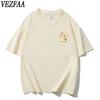 VEZFAA Women's Fashion Casual Summer Spring Short Sleeve O-Neck Blouses & Shirts
