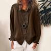 Irregular Single-breasted Women Shirt Turn-down Collar Skin-friendly Long Sleeve Solid Color Loose Blouse Ladies Clothing