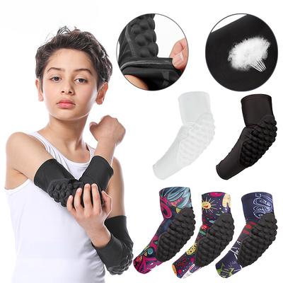 1/2 pezzi manicotto di compressione imbottito per bambini, manicotti per tiratori di basket, gomitiere, protezione per il braccio per pallavolo