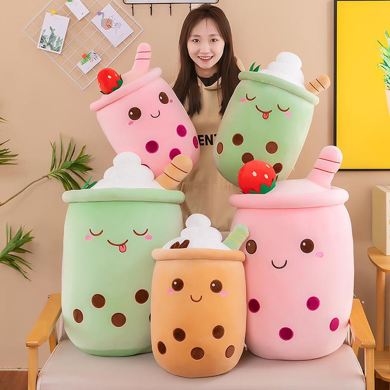 Large Cute Milk Tea Plush Pillow - Pearl Tea Cup Doll