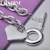 CHSHINE 925 Sterling Silver Heart Brand Pendant Bracelet OT Chain For Women Fashion Charm Jewelry