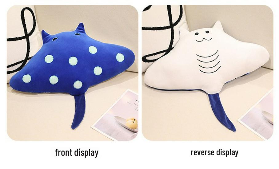 Manta Ray Plush Toy Cushion - Ocean Animal Doll for Kids