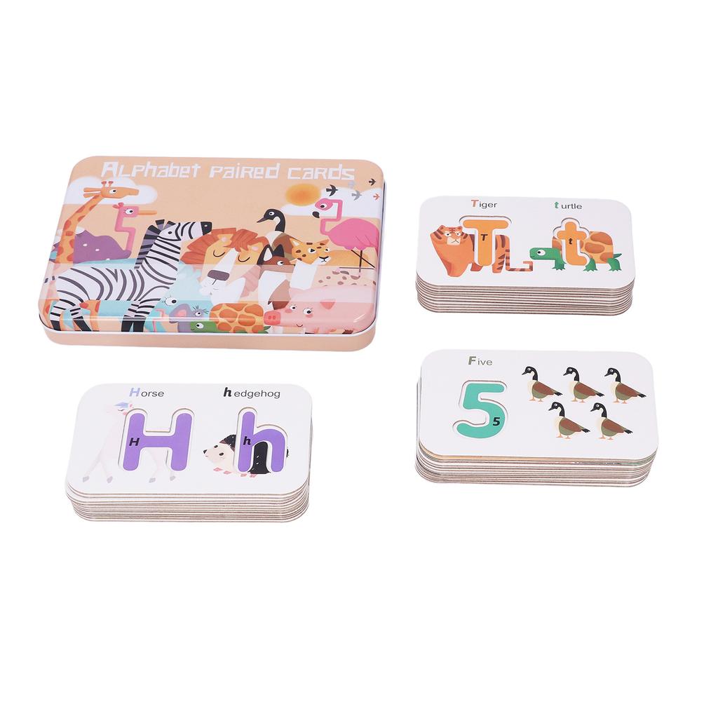 Number Letter Blocks Boards Learning Animal Educational Number Alphabets Cards for Children