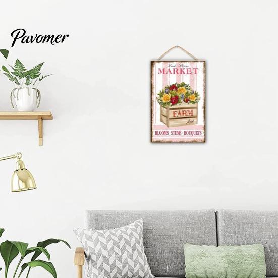 Farmhouse Wall Art Summer Wooden Hanging Sign, Welcome Sign Front Door Decor with Party Supplies Rope, Colorful Hanger for Seasonal Beach House Ready
