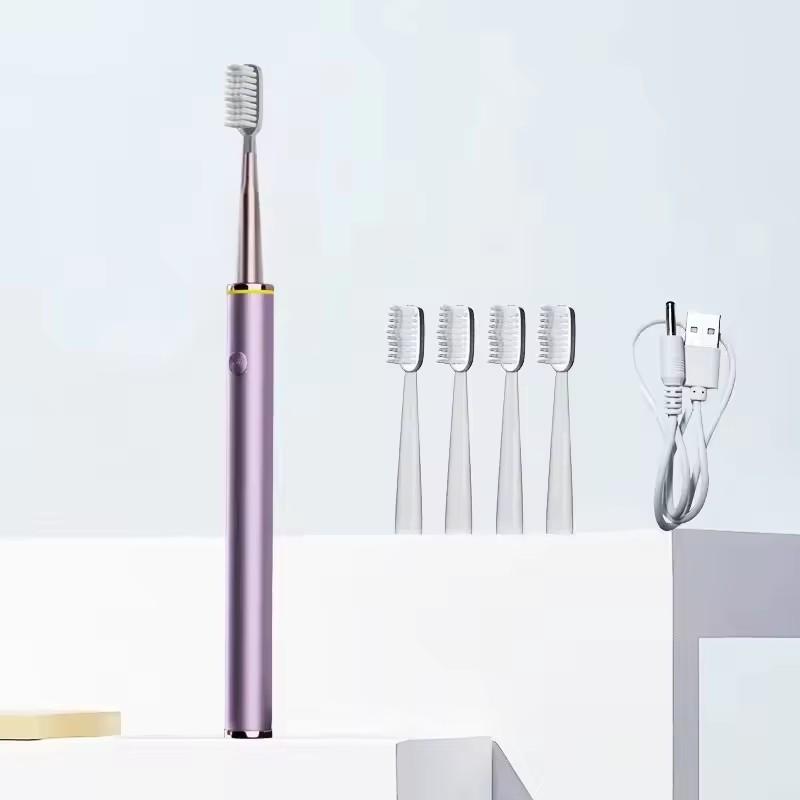 Sonic Electric Toothbrush Mental Thin Brush Body Timer Rechargeable Toothbrush for Women Pure Wisdom Beauty Soft DuPont Bristle