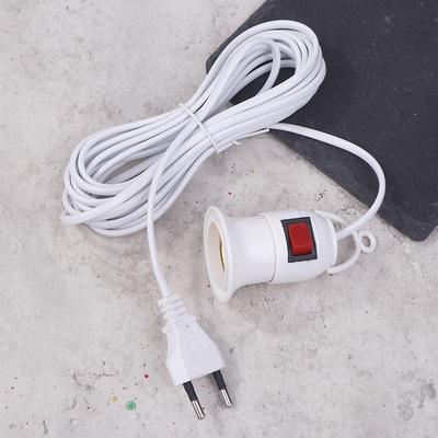 EU Plug 4M Power Cord Cables E27 Lamp Base Holder With Switch For Pendant Led Bulbs Fixture Hanglamp Suspension Socket